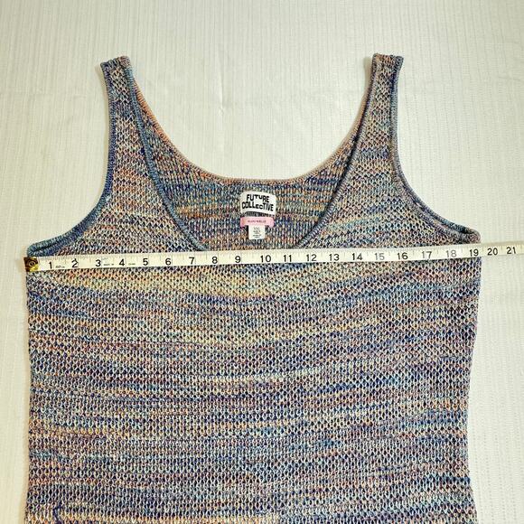 FUTURE COLLECTIVE w Alani Noelle Knit Fringe Midi Tank Dress XXL Boho Multicolor - Picture 4 of 7